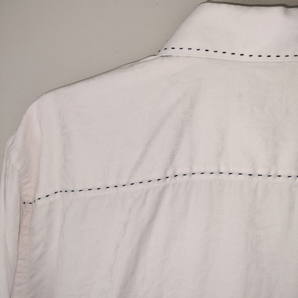 Bugatchi Pale Pink 100% Cotton Brocade pattern Top Stitched Button Down Sz. L - Picture 8 of 12